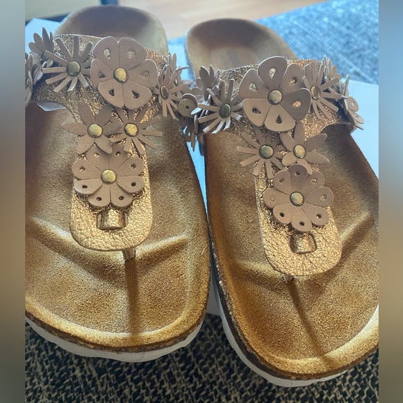 Giulia Palai Girls Sparkle Slide Sandals in gold Size: 4 Made in Italy - Picture 6 of 6